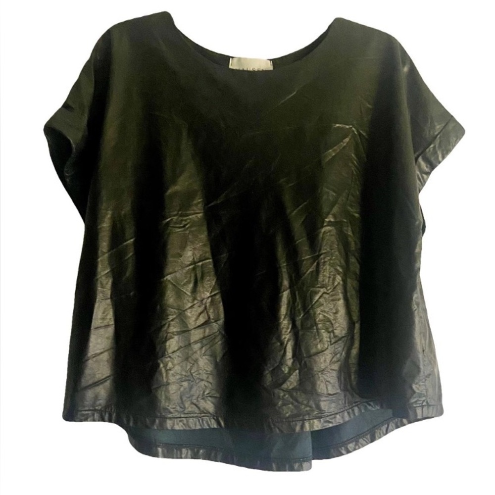 Hausen Edgy Faux Leather Top Sz S